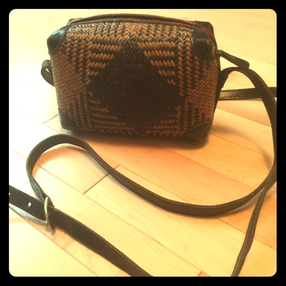 Banana Republic Rattan Small Crossbody Bag
